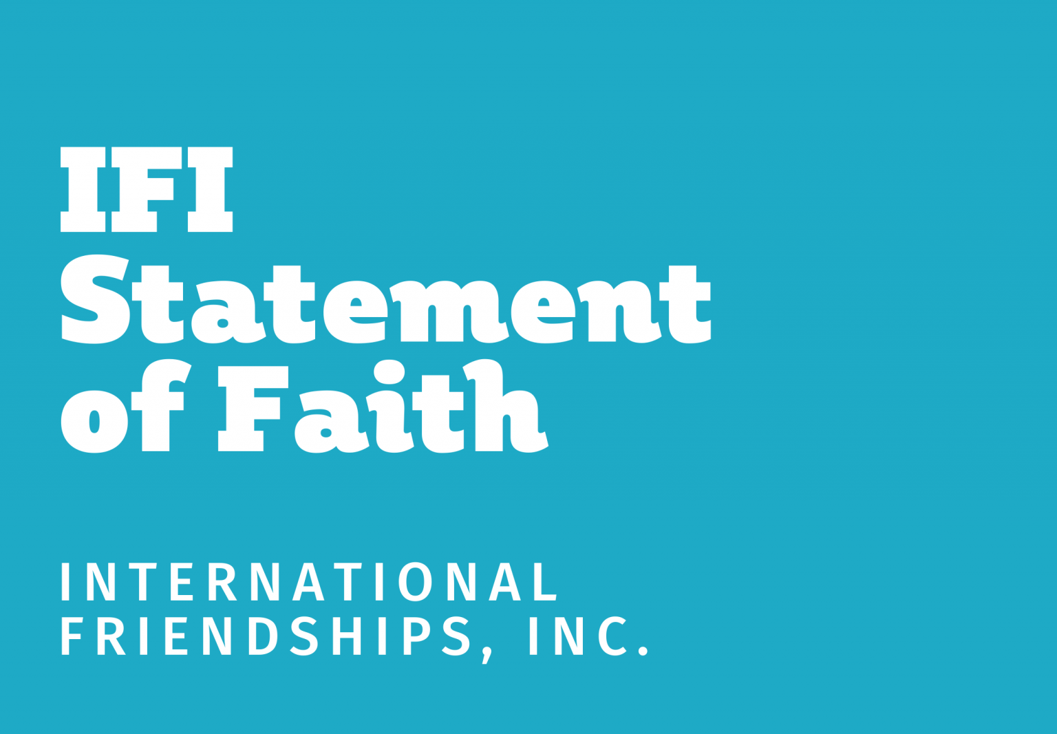 IFI Statement of Faith Image